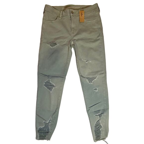 American Eagle Ripped Low-Rise Twill Jegging US 10 Short - Picture 1 of 12